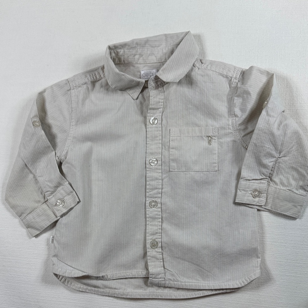 Toddler‎ Button-Down Shirt in Light Taupe
